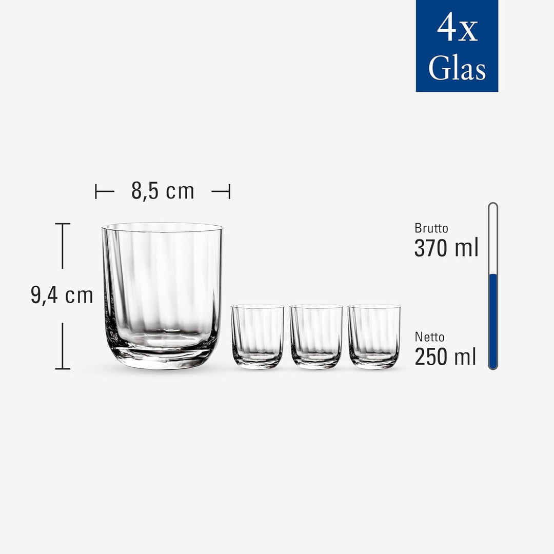 Villeroy &amp; Boch - Rose Garden Wasserglas, Set 4tlg., 250ml, Kristallglas, 11-3725-8140, Transparent