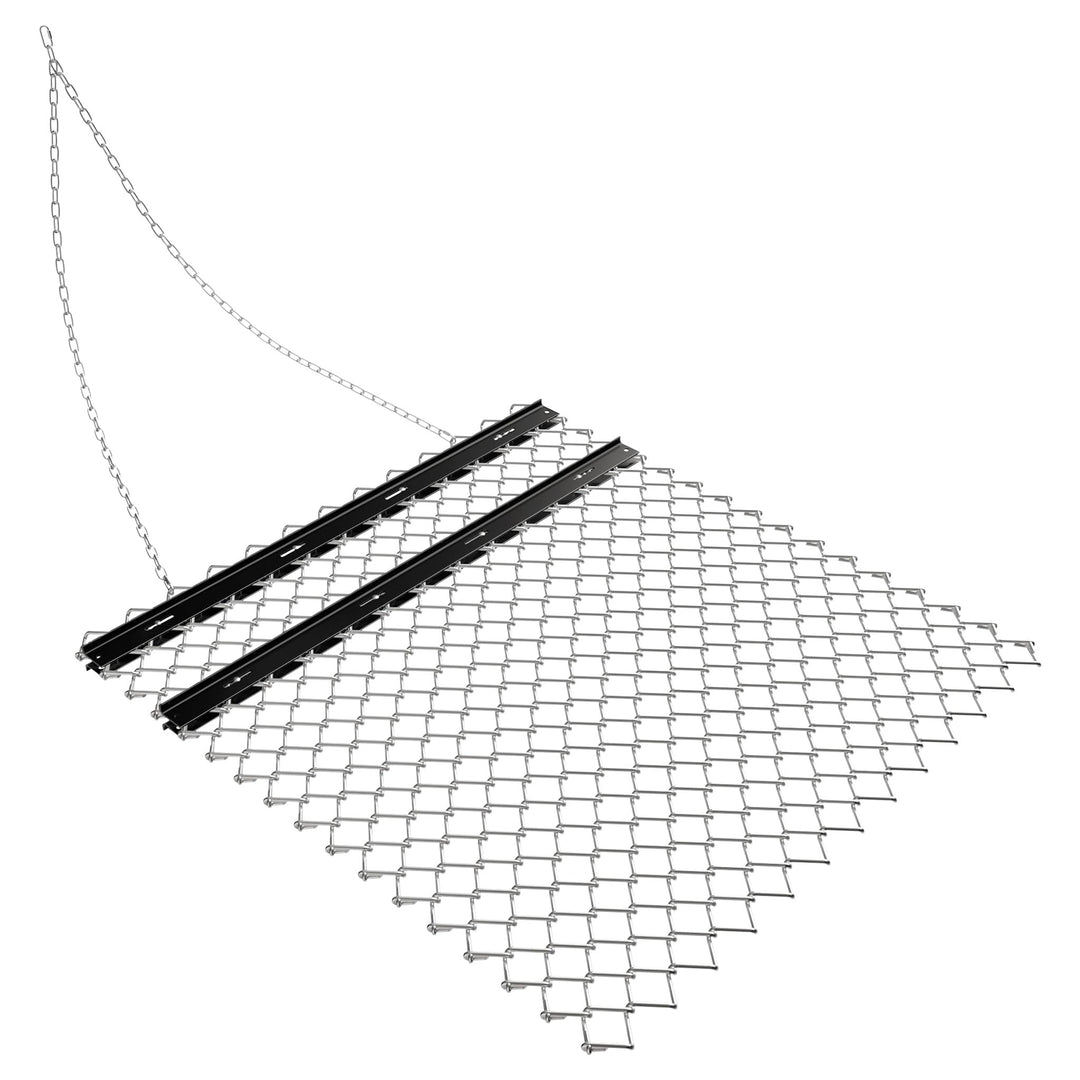 Wiltec Wiesenegge 155 x 123,5 cm mit Kettennetz, Schleppegge für Rasentraktor, ATV und UTV, Wiesensc