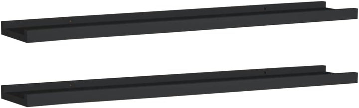 Bussandri Exclusive - Bilderleisten 2 Stk. Schwarz 80x9x3 cm MDF