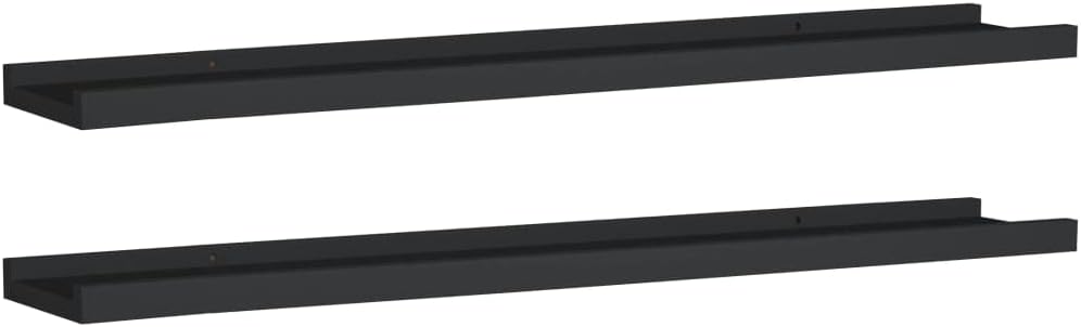 Bussandri Exclusive - Bilderleisten 2 Stk. Schwarz 80x9x3 cm MDF