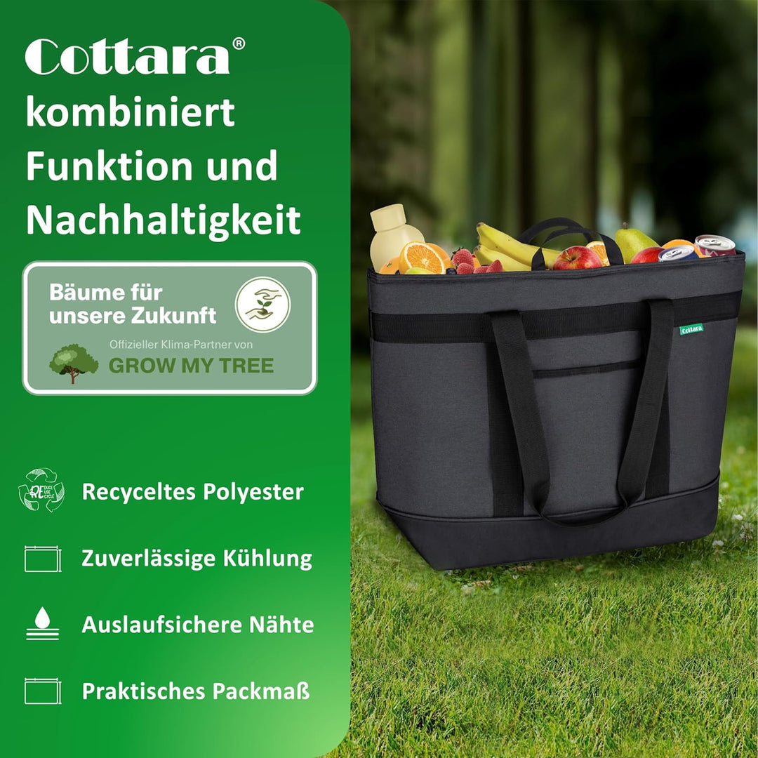 faltbare Kühltasche gross mit wasserdichter Isolierung 30l – Grosse Isoliertasche auslaufsicher flex