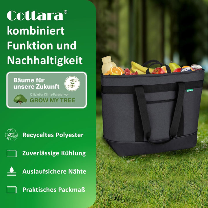 faltbare Kühltasche gross mit wasserdichter Isolierung 30l – Grosse Isoliertasche auslaufsicher flex