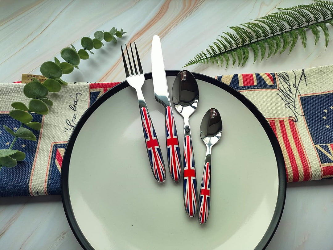 Exzact Rostfrei Stahl Besteck Set EX07 Union Jack X 24, Union Jack X 24