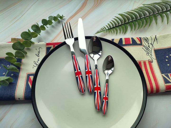 Exzact Rostfrei Stahl Besteck Set EX07 Union Jack X 24, Union Jack X 24