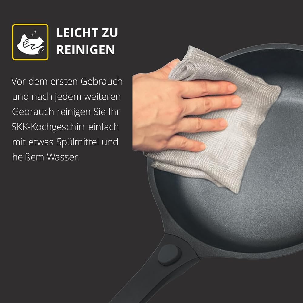 SKK Germany 14420 Serie 6 Aluguss-Bratpfanne ø 20 cm, Höhe 5 cm, Induktionsgeeignet, abnehmbarer Gri