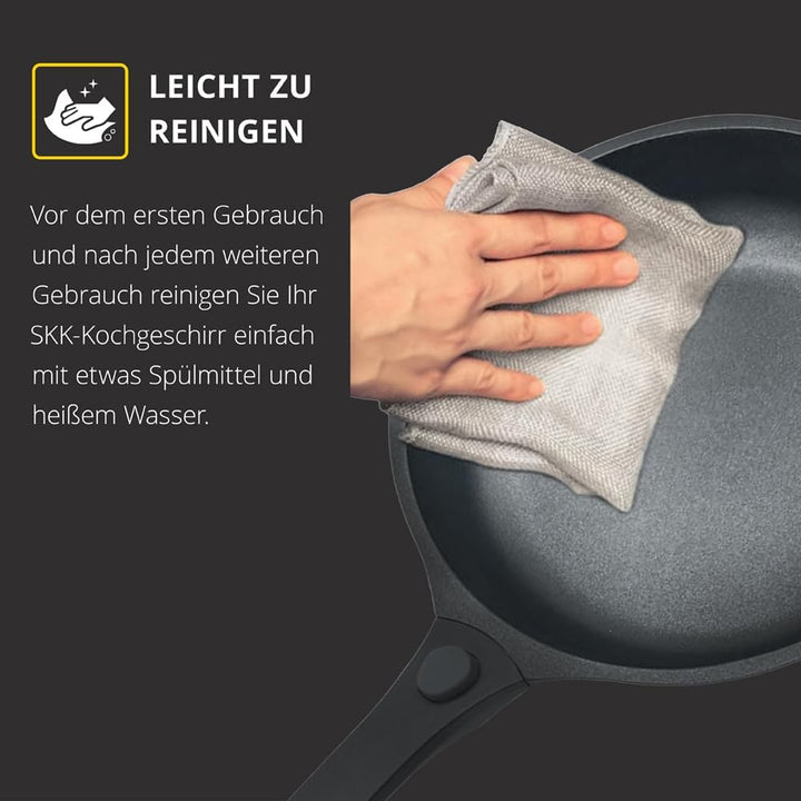 SKK Germany 14420 Serie 6 Aluguss-Bratpfanne ø 20 cm, Höhe 5 cm, Induktionsgeeignet, abnehmbarer Gri