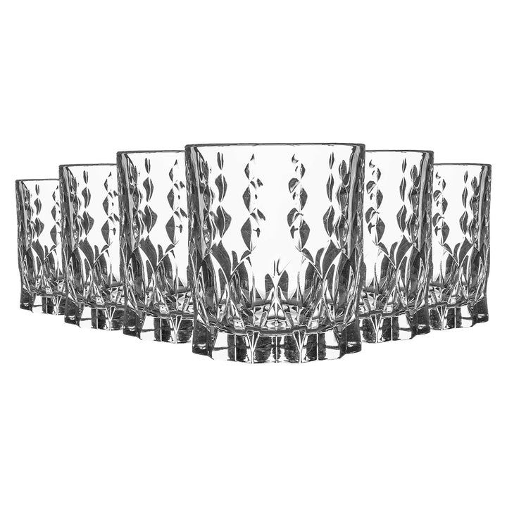 RCR Crystal Marilyn Whiskey Gläses Set - Moderne Schnittglas -Cocktail -Trinkgläser - 337ml - 6pc