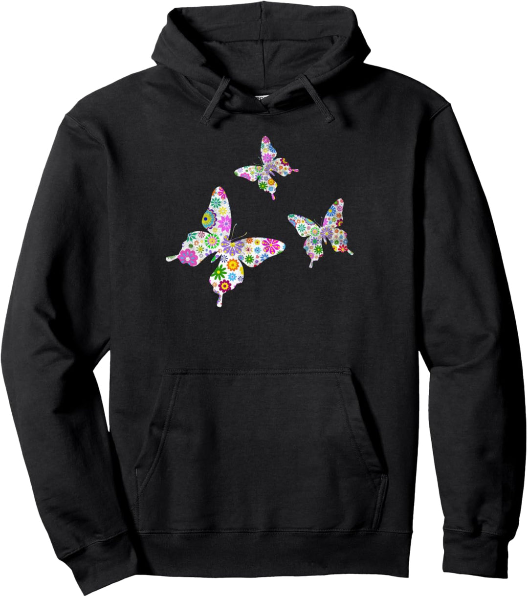 Niedliche Blumen Schmetterlinge Pullover Hoodie
