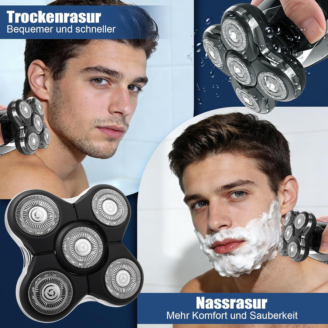 Rasierer Ersatzköpfe Kompatibel mit Balder Glatzenrasierer RX5/XR7000/XR1500, Kopfrasierer Scherkopf