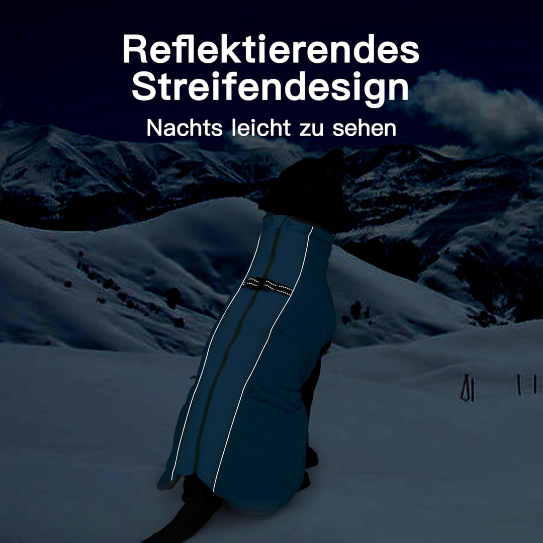 Hundemantel Winter, Ärmellose Hundejacke mit Durch Verstellbare Gummizüge, Rutschfester Reissverschl
