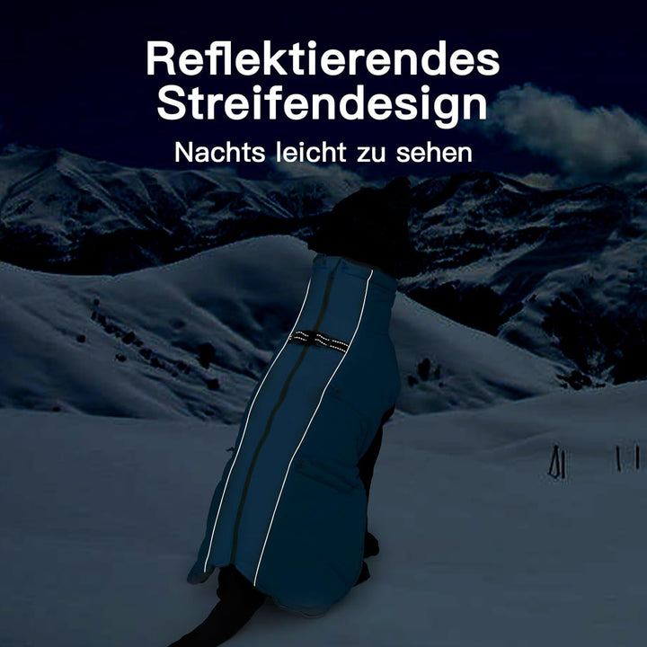 Hundemantel Winter, Ärmellose Hundejacke mit Durch Verstellbare Gummizüge, Rutschfester Reissverschl