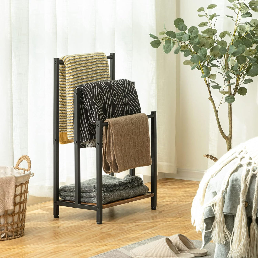 HOOBRO Handtuchständer, Handtuchhalter Freistehend für Badezimmer, Handtuchleiter stehend mit 3 stan