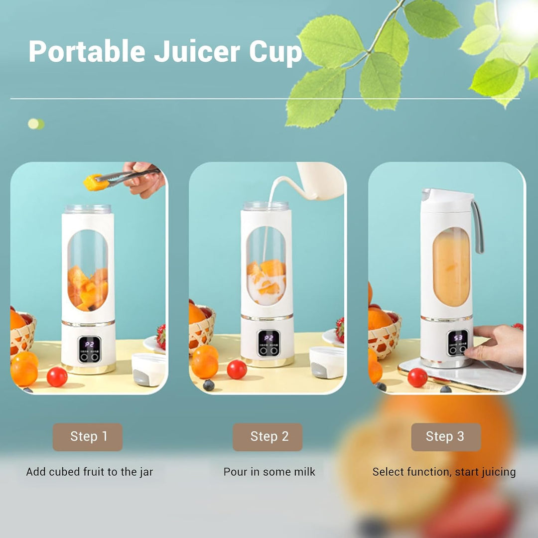 Tragbarer Persönlicher Stabmixer, Auslaufsicher, Kleine Saftmixerflasche, 450 Ml, USB Wiederaufladba