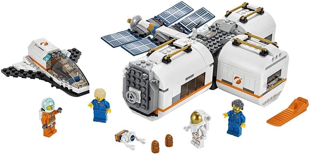 LEGO 60227 City Mond Raumstation, Raumschiff-Spielzeug für Kinder inspiriert von der NASA, Expeditio