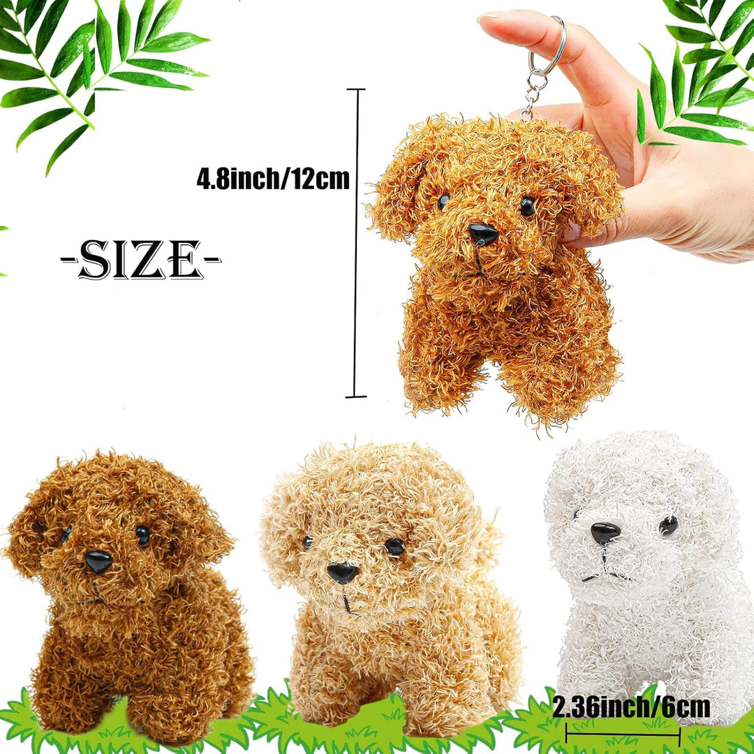 ANBOOR 6 Kleine Kuscheltiere 12cm Süsses Hündchen-Plüsch-Stofftier Mit Schlüsselanhänger Cuddly Toy