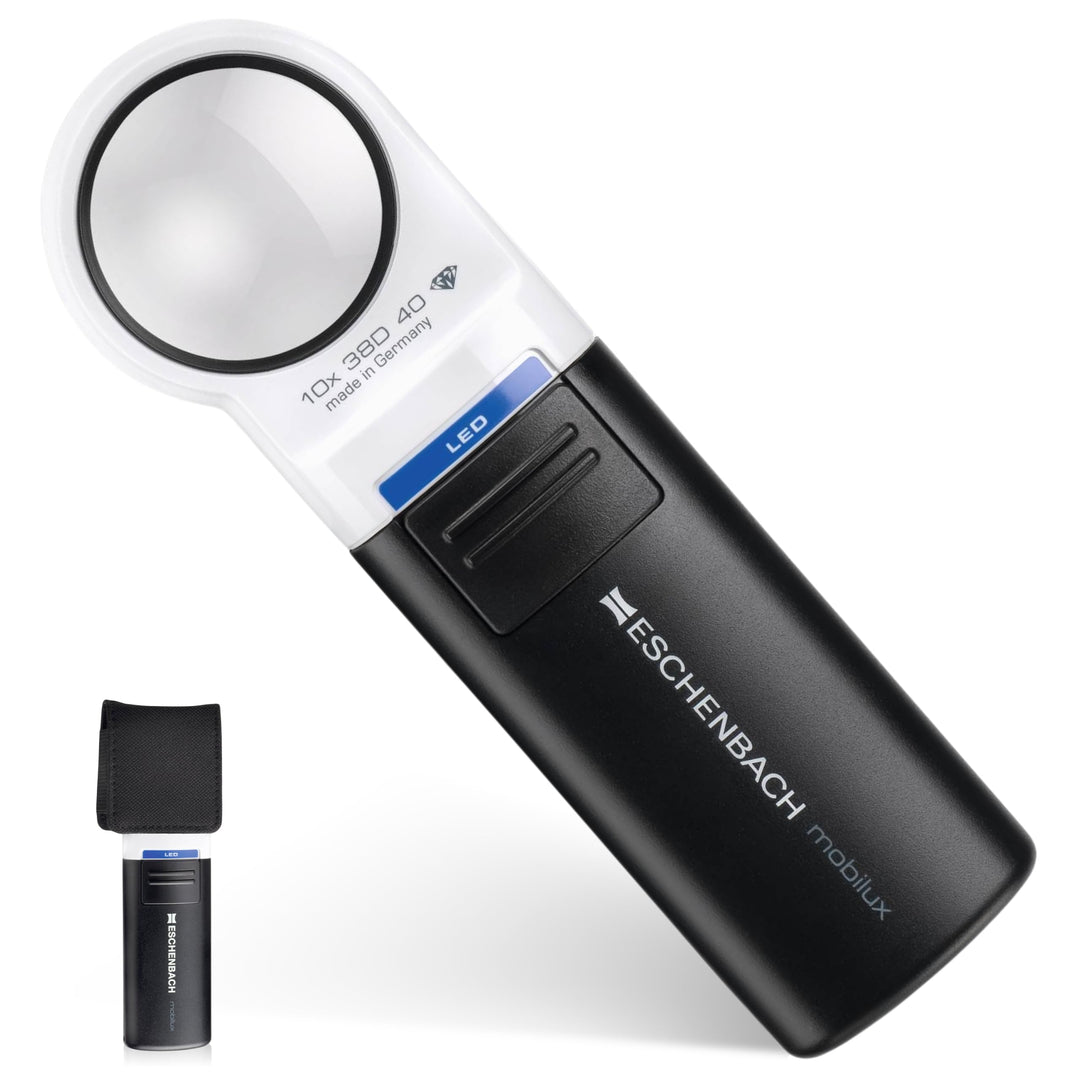 Eschenbach Optik Lupe Handlupe mit LED-Beleuchtung mobiluxLED Vergrösserung: 10x Linsengrösse: (Ø) 3