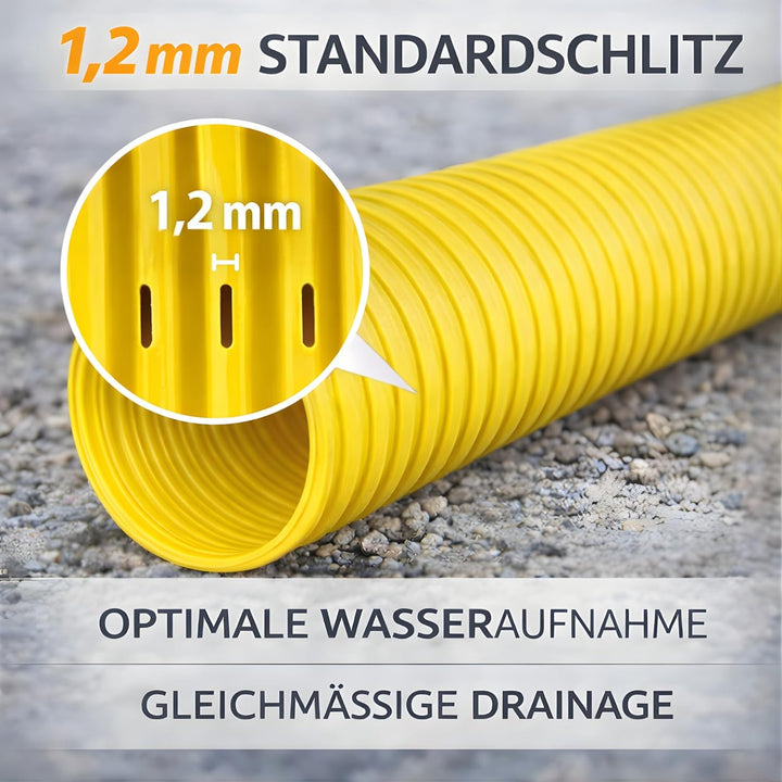 Drainagerohr DN100 10m flexibel &amp; perforiert – PVC Sickerrohr gewellt und geschlitzt – schützt vor S