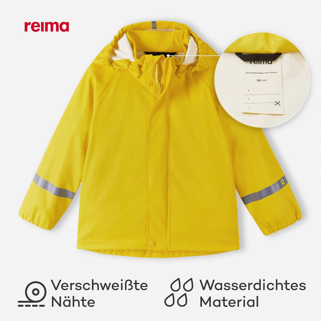 Reima Lampi Regenjacke Kinder Wasserdicht - Reissverschluss vorne Jacken für Jungen, Mädchen, Abnehm