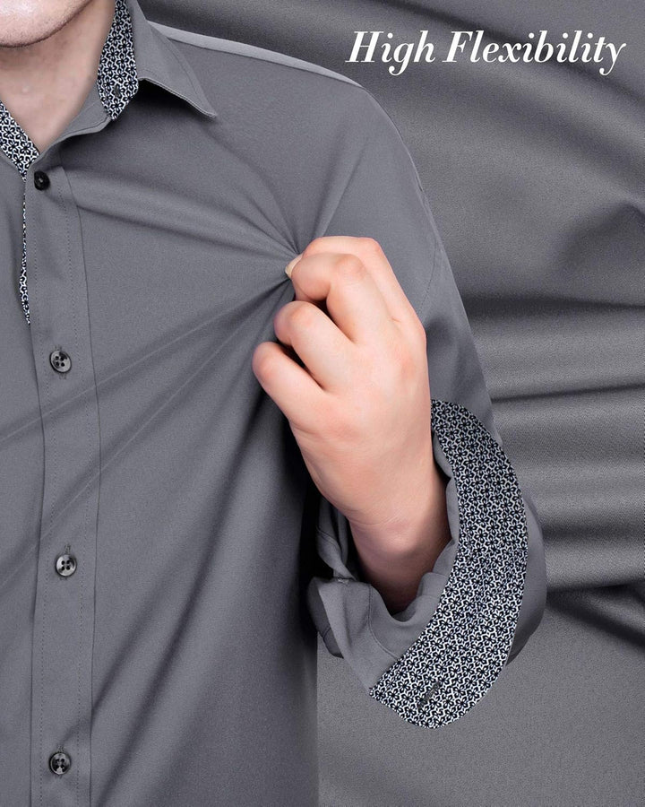 J.VER Herren Hemd Regular Fit Langarm Herrenhemden Freizeithemd Regular Businesshemd elastiscer Must