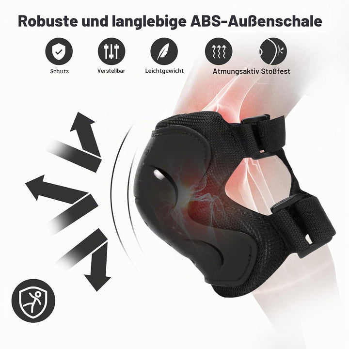 Knieschützer für Kinder Schutzausrüstungs-Set mit Knieschonern, Ellbogenschonern Handgelenkschützern