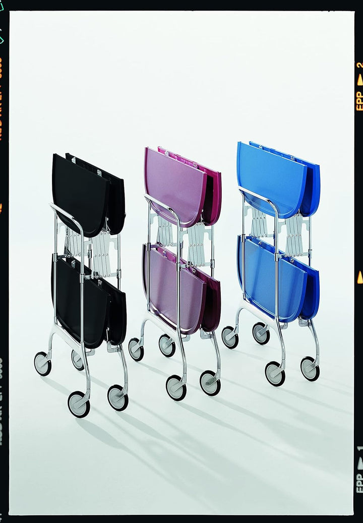 Kartell Gastone, Plastik, violett, 62 x 70 x 68 cm Verchromtes Struktur Pflaume, Verchromtes Struktu