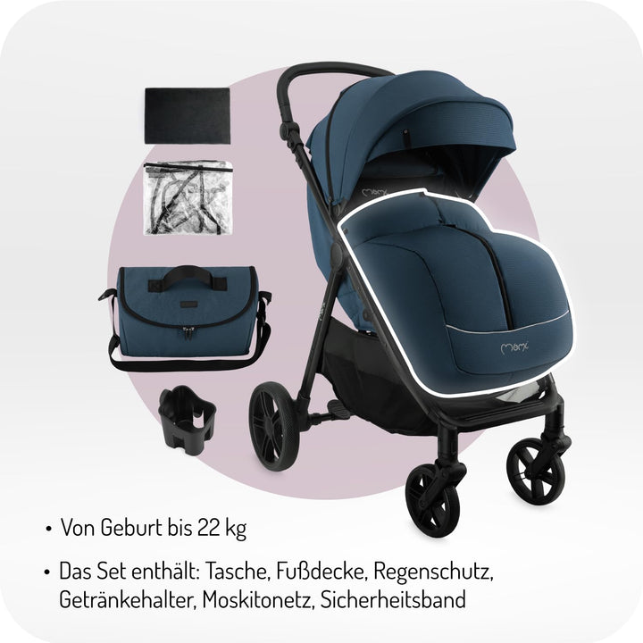MoMi Kinderbuggy CLARA, Kinderwagen ab dem 6. Lebensmonat, bis 22 kg Körpergewicht, 5-Punkt-Sicherhe