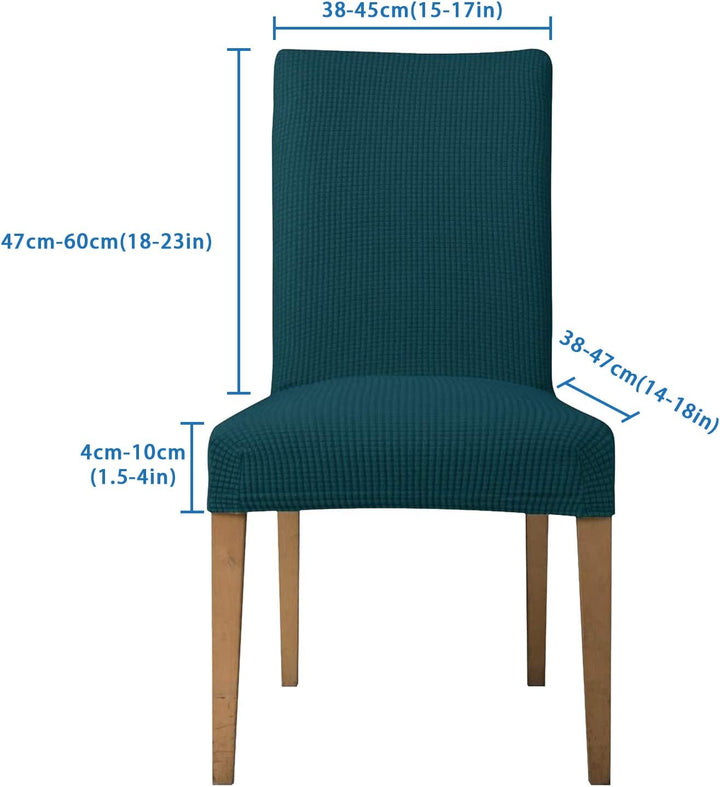 EBETA E Stuhlhussen 6 Stück, Elastische Stuhlbezug, Stretchhusse Stuhlüberzug Jacquard Hussen für Ho
