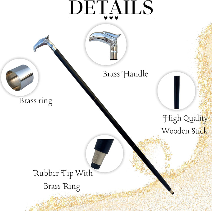 WINTER Verkauf - SouvNear Holz Schwarz Adlerkopf Gehstock Krückstock Spazierstock mit Knauf griff -