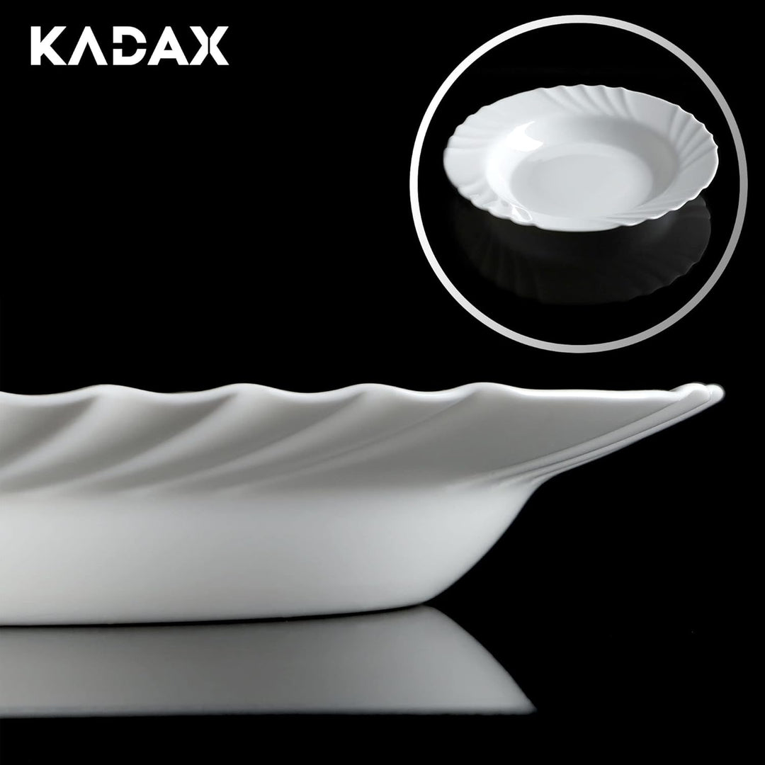 KADAX Tiefer Teller ∅ 23 cm, 3er Set, minimalistischer Suppenteller aus gehärtetem Glas, Tellerset,