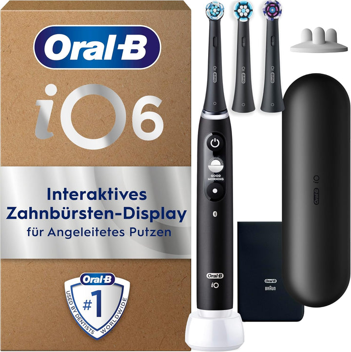 Oral-B iO Series 6 Plus Edition Elektrische Zahnbürste/Electric Toothbrush, PLUS 3 Aufsteckbürsten,