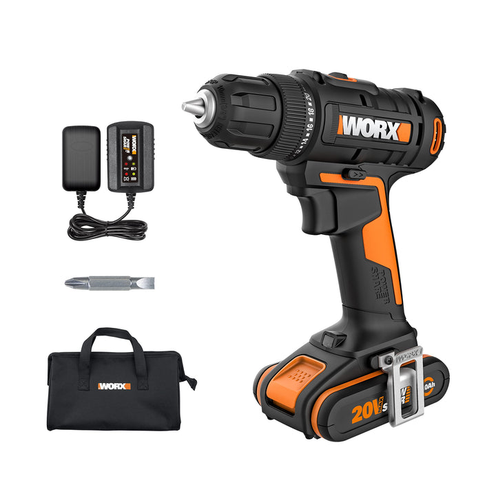 WORX WX100 Akku Bohrschrauber 20V – leistungsstarker Akkuschrauber zum Bohren und Schrauben – 20+1 D