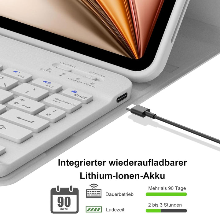 Tastatur für iPad Air 11 (M4 2026/M3 2025/M2 2024)/iPad Pro11/Air 5./4. Gen | Mit Magnetisch Abnehmb