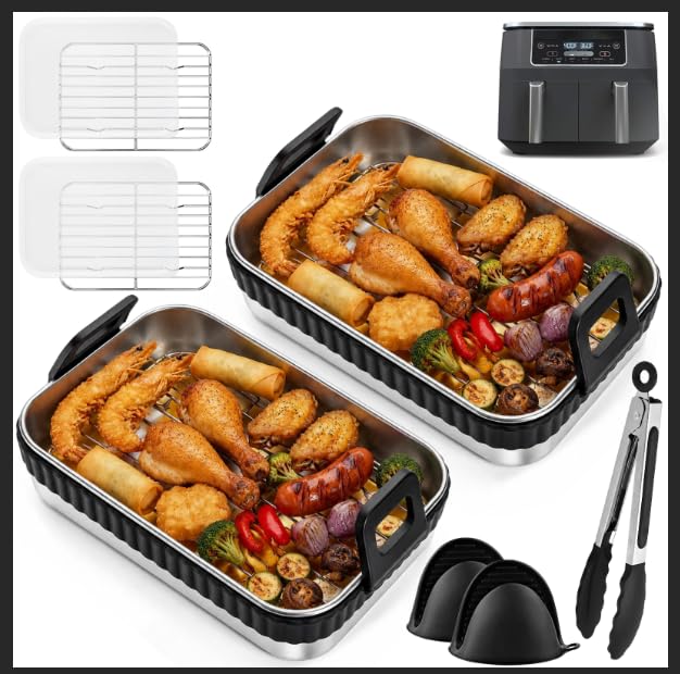 Kleine Auflaufform für Airfryer Edelstahl Auflaufform für Heissluftfritteuse