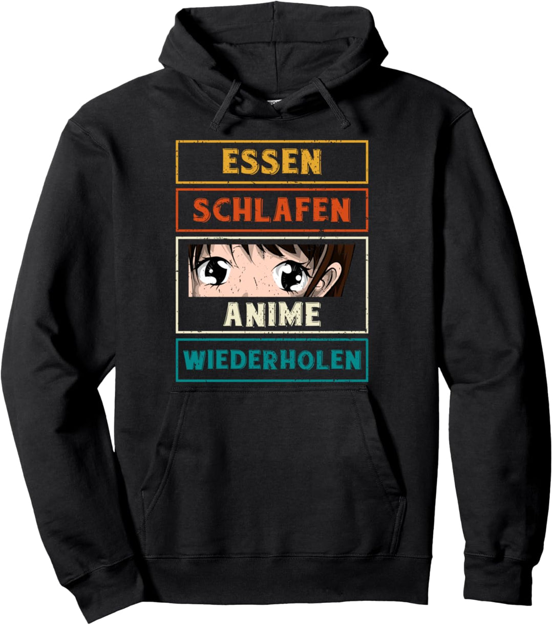 Essen Schlafen Anime Wiederholen Japan Otaku Anime Pullover Hoodie