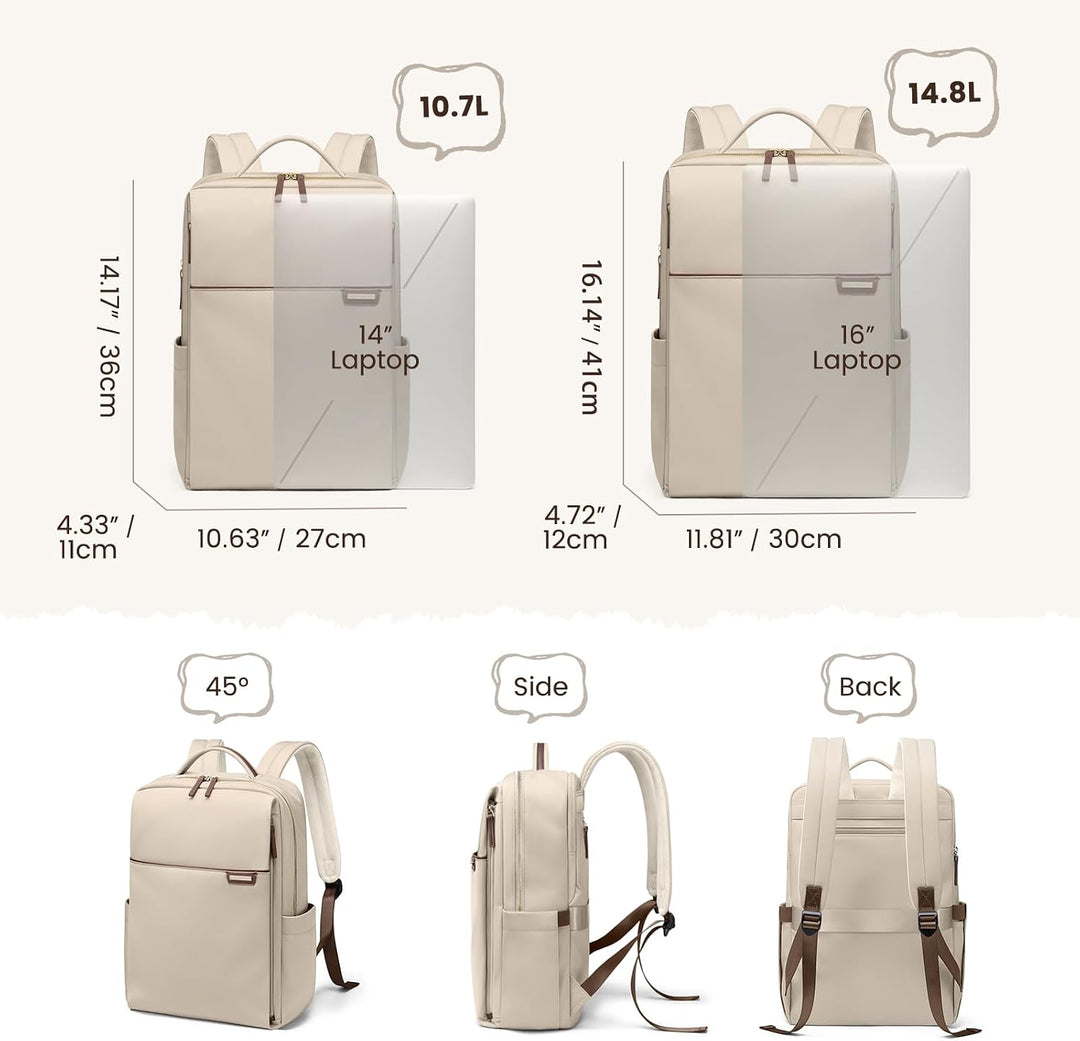 Laptop Rucksack Damen 14 Zoll, Rucksack Herren, Bussiness Rucksack Wasserdicht, Backpack Daypack für