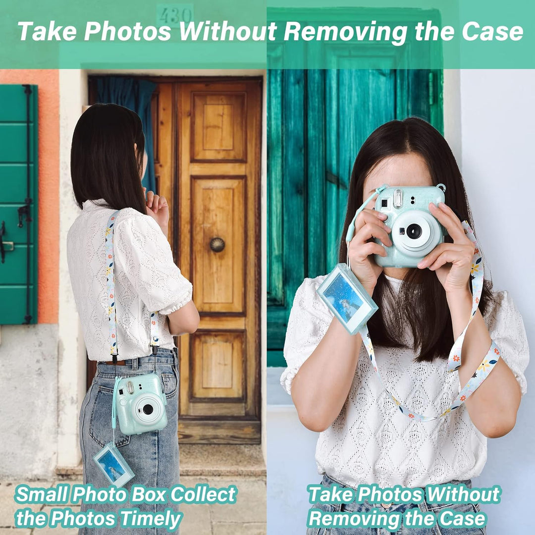 Glitter Kamera Tasche mit Film Tasche Kompatibel mit Fujifilm Instax Mini 12, für Instax Mini 12 Gli