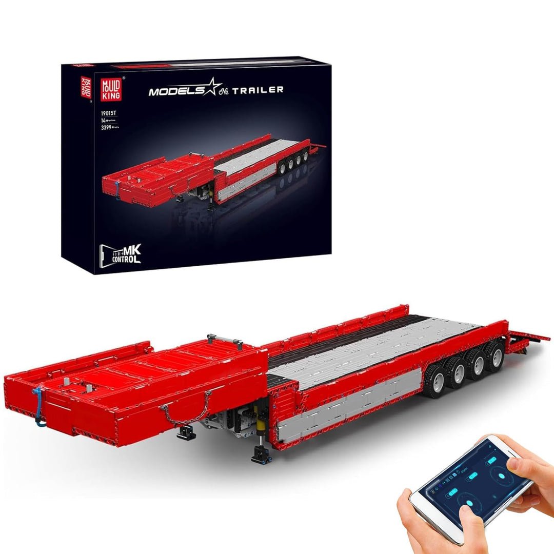 Mould King 19015T Technik Anhänger für LKW Modell Pneumatischer Palettenwagen Bausteine, 3399 Teile