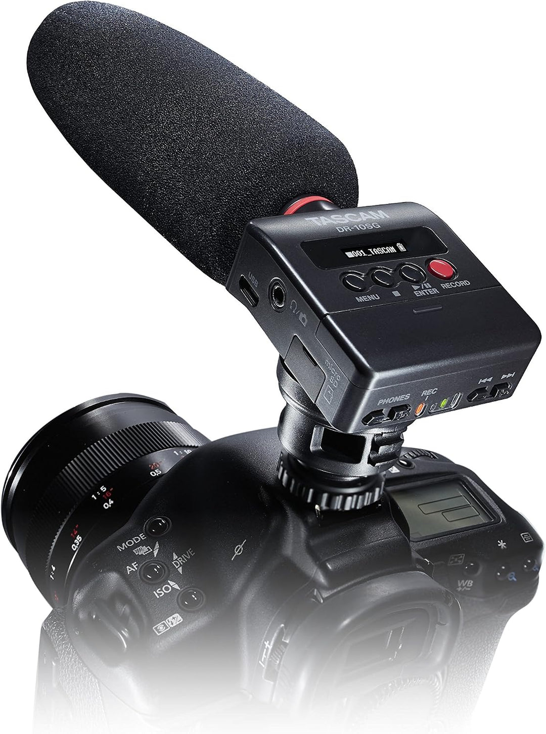 Tascam DR-10SG – Audiorecorder mit Richtmikrofon für DSLR-Kameras
