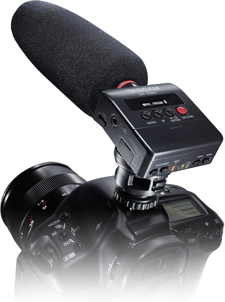 Tascam DR-10SG – Audiorecorder mit Richtmikrofon für DSLR-Kameras
