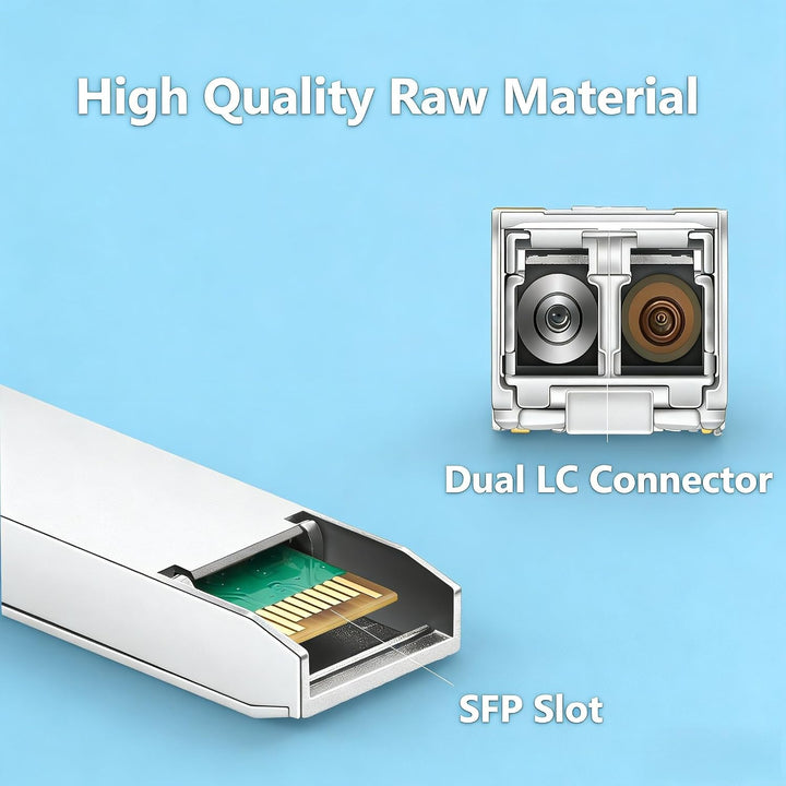 QINIYEK 10GBase-SR SFP+ Transceiver, 10G Multimode SFP+ LC-Modul, 850 nm MMF, bis zu 300 m, kompatib