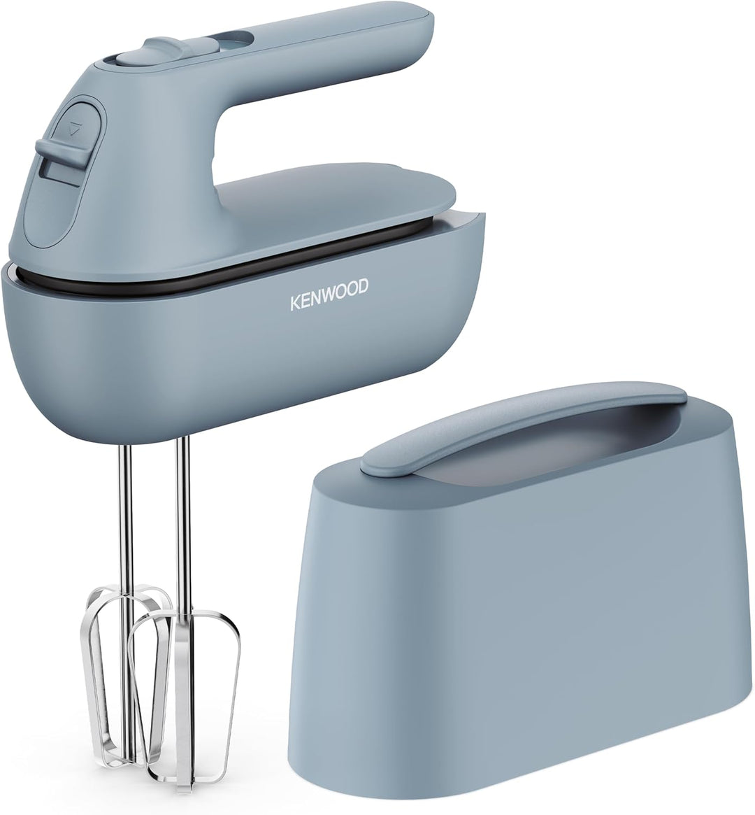 Kenwood Handmixer QuickMix Go HMP40.000GY, tragbar dank integriertem Koffer, Inklusive Edelstahl Sch