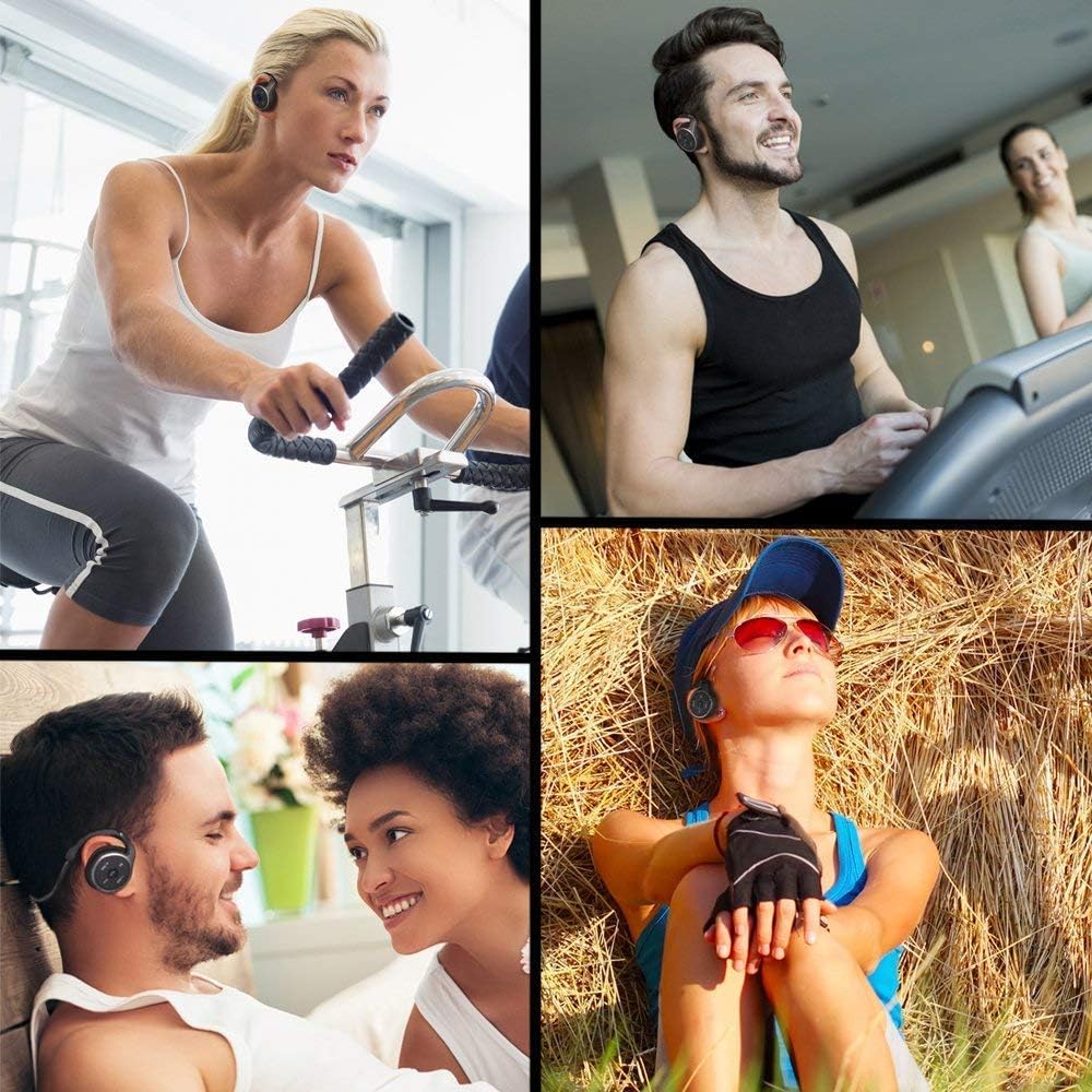 Kabellose Kopfhörer mit FM-Funktion, Bluetooth 5.0-Kopfhörer, Sport, schweissfest, Freisprechen, unt