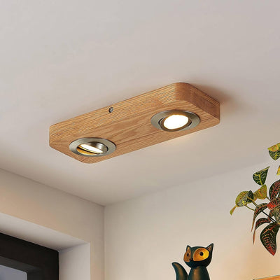 Lindby LED Deckenlampe 'Mikari' (Modern) aus Holz u.a. für Wohnzimmer & Esszimmer (2 flammig,) - Dec