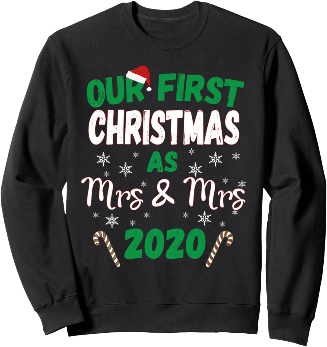 Frisch Verheiratet First Christmas As Mrs. And Mrs. 2020 Sweatshirt