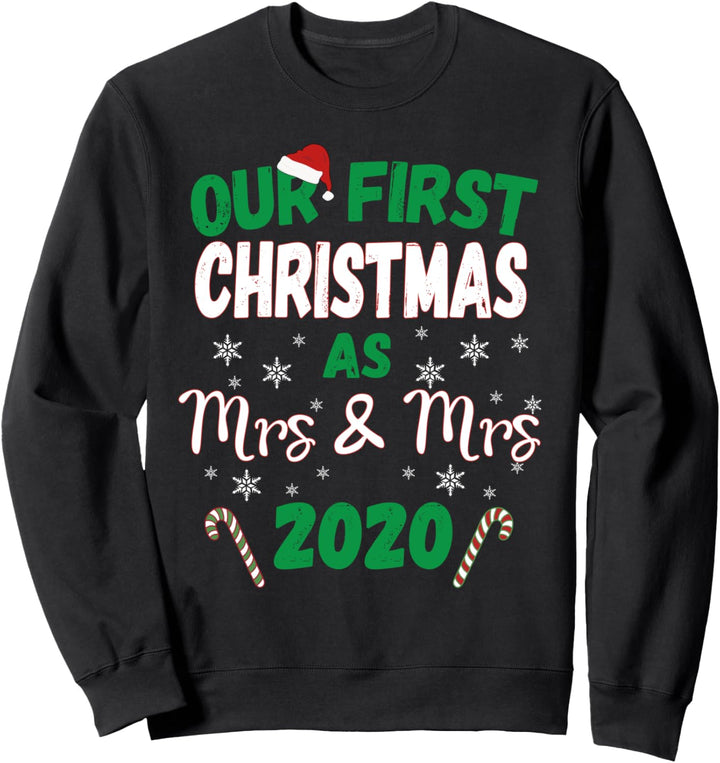 Frisch Verheiratet First Christmas As Mrs. And Mrs. 2020 Sweatshirt