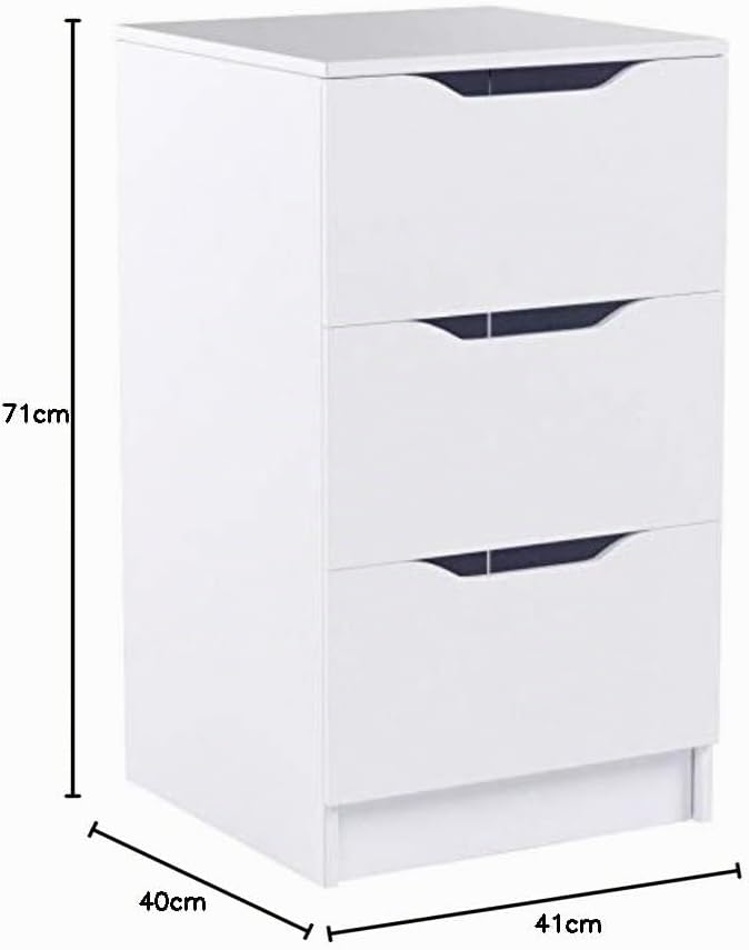 Kommode mit 3 Schubladen aus weiss lackiertem Laminat 3 Schubladen