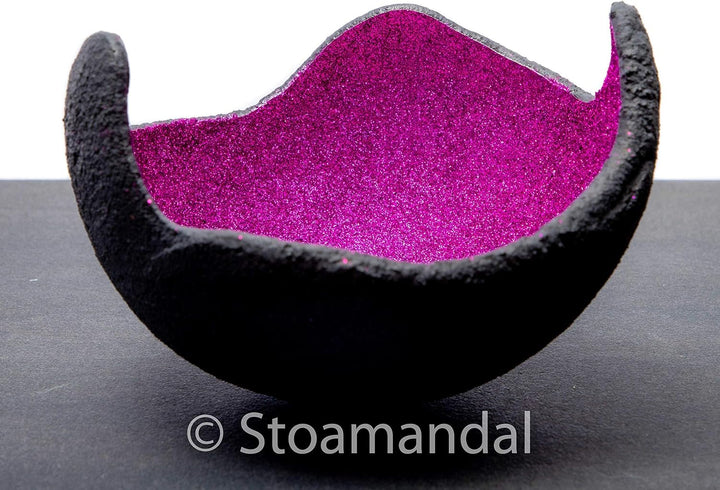 Lichtschale - Glitter - pink- S (15 cm) - Beton schwarz - grau - Unikat handmade - Geburtstagsgesche