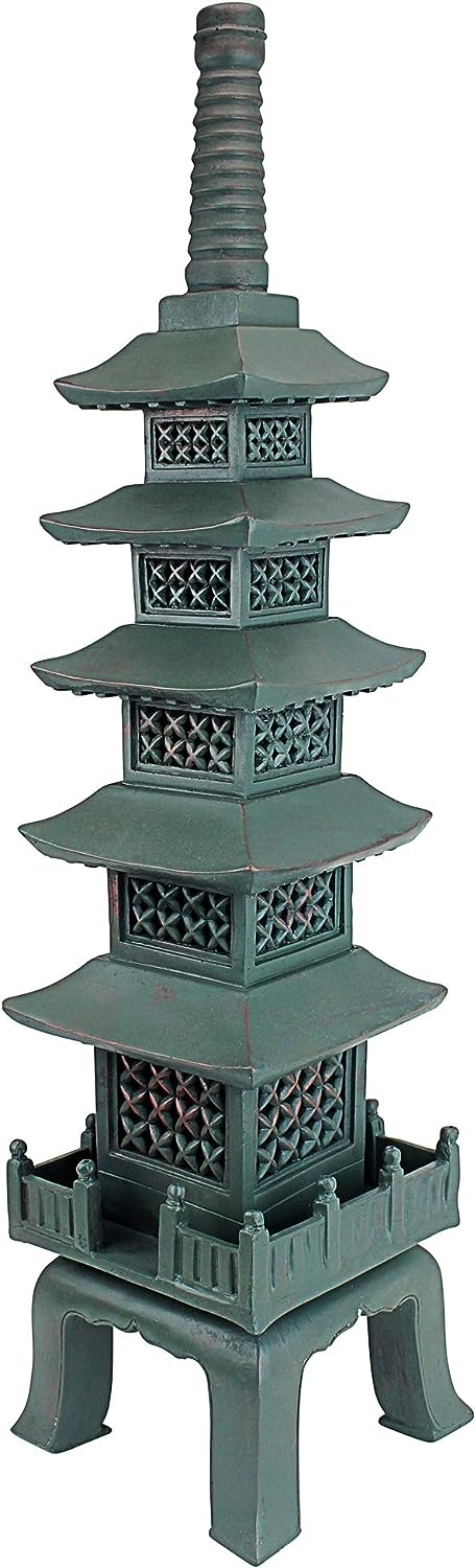 Design Toscano Asiatische Pagodenstatue nach dem Tempel von Nara , Masse: 16,5 x 16,5 x 71 cm 16.5x1