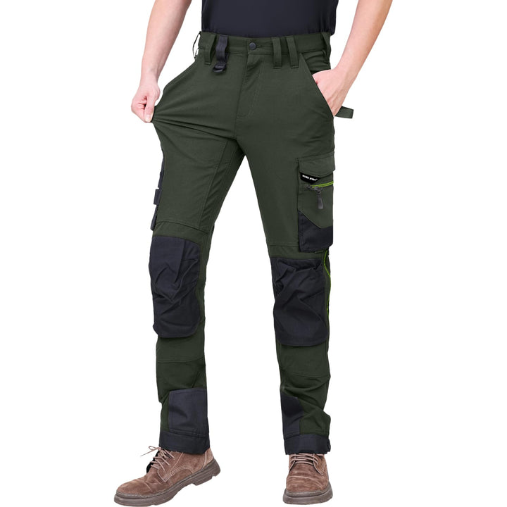 WORK IDEA Herren Slim-Fit Stretch Arbeitshose: Kritische Stoffbereiche aus Cordura – strapazierfähig