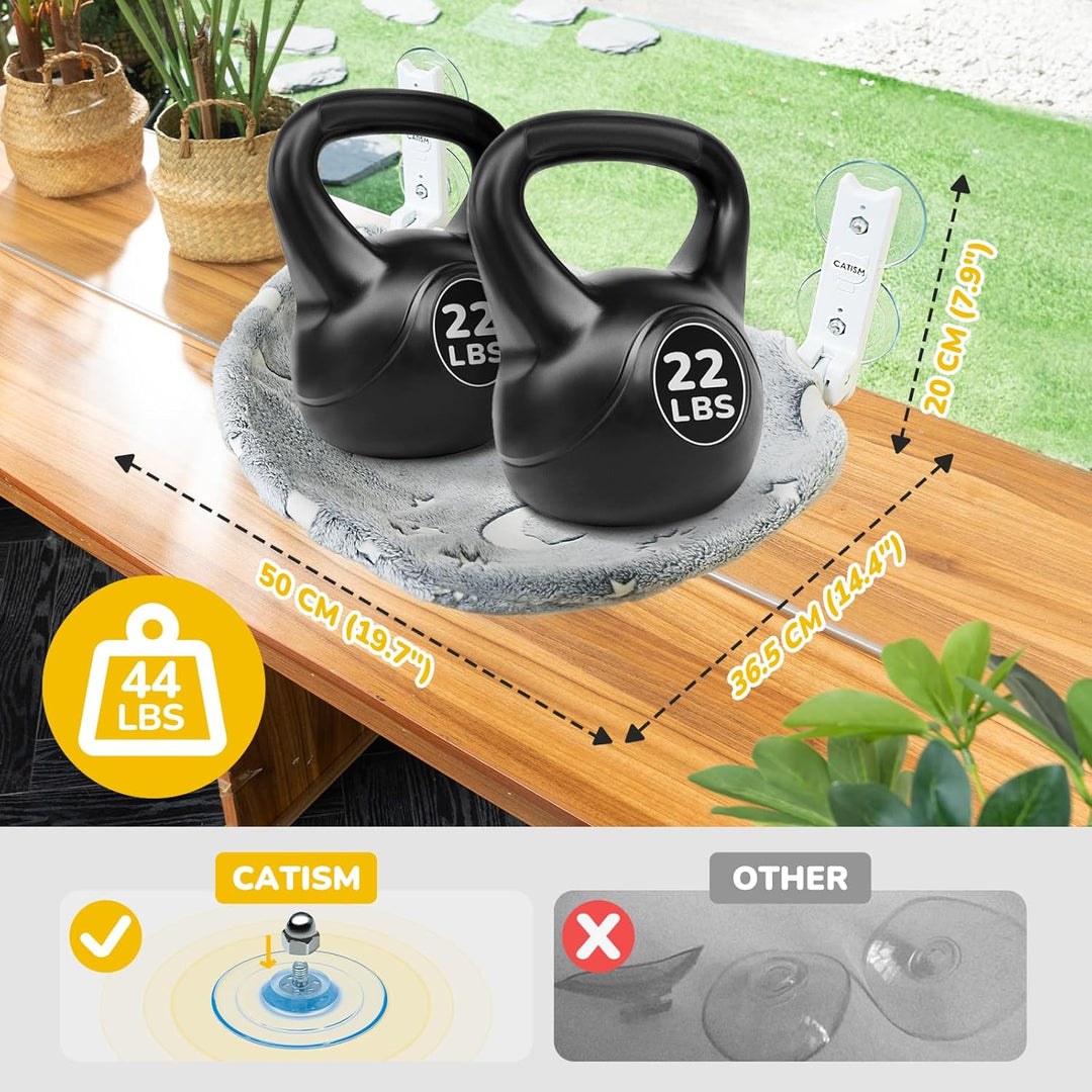 CATISM Faltbare Katzen Hängematte mit Leuchtende Sterne und Mond Bis zu 20kg, Katzen Fensterliege Fe